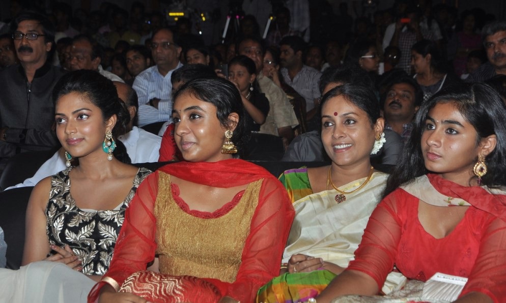 Saranya Ponvannan with her Daughters @ Thalaiva Audio Launch Stills