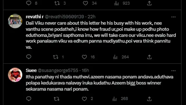 விக்ரமன் மீது பெண் அளித்த புகார், திடீரென்று ஆஜராகி அசீம் போட்ட பதிவு - என்ன சொல்லியுள்ளார் பாருங்க.