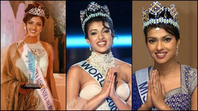 பிரியங்கா அழகி பட்டம் வாங்கிய போது 7 வயது சிறுவனாக தன் தந்தையுடன் பிரியங்காவின் கணவர் நிக் ஜோனஸ்