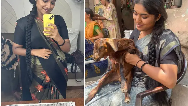 சீரியர் நடிகரை கரம்பிடிக்கும் 'லப்பர் பந்து' பட நடிகை- நிச்சயதார்த்த கிளிக்ஸ்