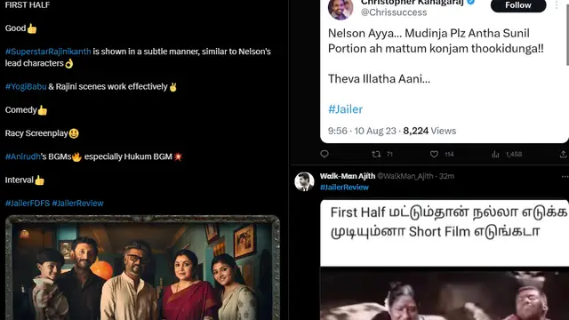Comeback கொடுத்தார்களா ரஜினி மற்றும் நெல்சன் ? - ஜெயிலர் படத்தை பார்த்த ரசிகர்களின் ட்விட்டர் விமர்சனங்கள் இதோ.