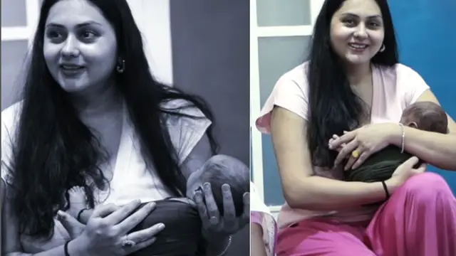 5 ஆண்டு கழித்து கற்பமானதை மறக்க கூடாது என்பதற்காக நமிதா செய்துள்ள செயல் - வீடியோ இதோ.