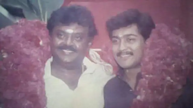 அஞ்சலியின் போது அவருடைய முகத்தை பார்க்க முடியவில்லை என்பது - கேப்டன் நினைவிடத்தில் அஞ்சலி செலுத்திய பின் சூர்யா உருக்கம்.