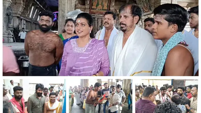 போட்டோ எடுக்க ஆசையாக அருகில் வந்த தூய்மை பணியாளர்கள், ரோஜா செய்த செயல் - குவியும் கண்டனங்கள்