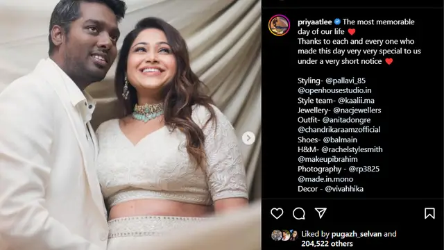 அடுத்த மாதம் மனைவிக்கு பிரசவம் - மனைவியுடன் அழகிய போட்டோ ஷூட் புகைப்படங்களை பகிர்ந்த அட்லீ.