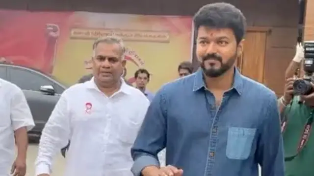 வாடகை ஆம்புலன்ஸில் ஸ்டிக்கர் ஒட்டி அலப்பறை - புஸ்ஸி ஆனந்திற்கு அடிக்கப்பட்ட விபூதி.